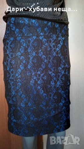 Дамска пола в кралско синьо,с дантела🍀♥️M,M/L♥️🍀арт.4410