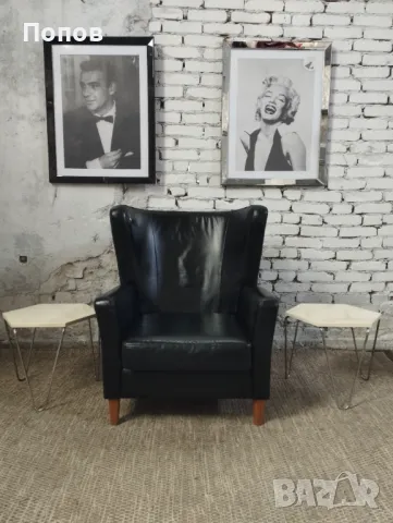 Голямо кожено кресло ENGELL, снимка 4 - Дивани и мека мебел - 49156170