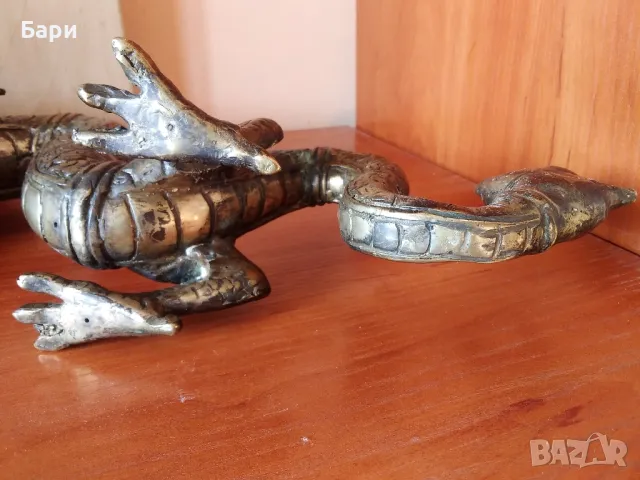 ВЕЛИКОЛЕПНА СТАРА БРОНЗОВА СКУЛПТУРА НА АЗИАТСКИ ДРАКОН, снимка 14 - Колекции - 47783398