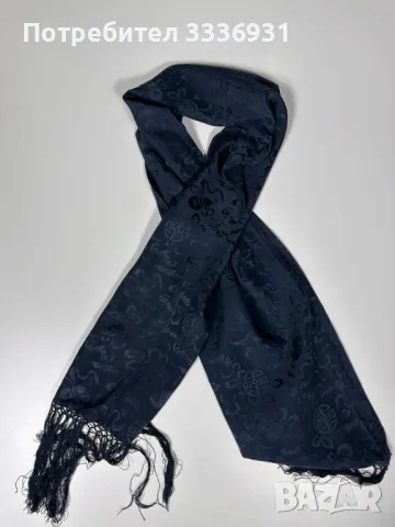 Тъмносин копринен шал, снимка 1