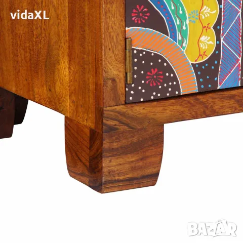 vidaXL Шкаф за обувки 90 x 35 x 55 см Солидно акациево дърво Кафяво, снимка 9 - Шкафове - 56147502
