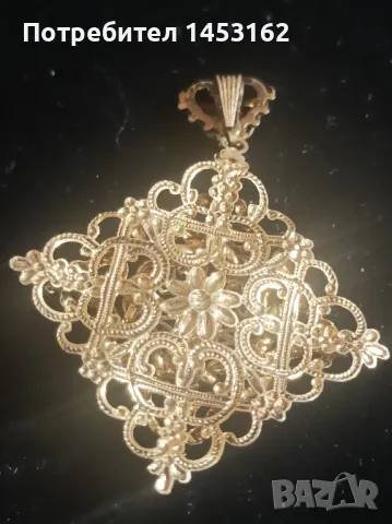 Старинна чешка висулка , снимка 2 - Колиета, медальони, синджири - 49331078