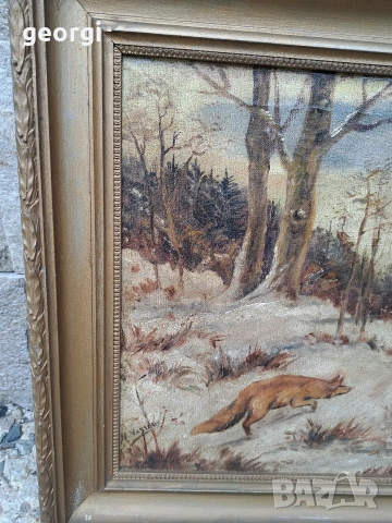 две антични картини маслени бои върху платно на художника M. Vasseax, снимка 11 - Картини - 54029832