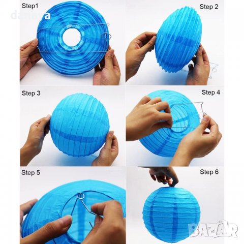 2952 Декоративна топка тип хартиен фенер за украса, 29см, снимка 11 - Декорация за дома - 38030383