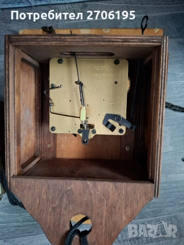 Винтидж механичен стенен часовник с ръчно рисуван циферблат , снимка 7 - Антикварни и старинни предмети - 53098483
