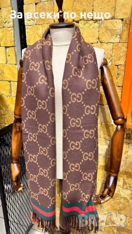 Burberry🔝Hermes🔝Gucci Шал С 2 Лица 100% Кашмир - Налични Различни Цветове Код SK370, снимка 5 - Шалове - 52853929