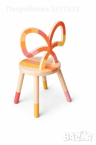 Детски дървен стол “панделка”, снимка 4 - Мебели за детската стая - 53905881