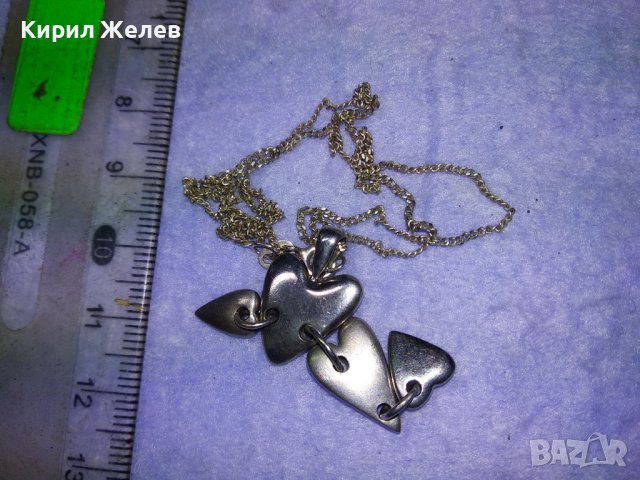 РОМАНТИЧНО ИТАЛИАНСКО СРЕБЪРНО АРТ КОЛИЕ със СЪРЧИЦА РОДИРАНО СРЕБРО 925 ДИЗАЙНЕРСКО БИЖУ 39909, снимка 9 - Колиета, медальони, синджири - 42855293