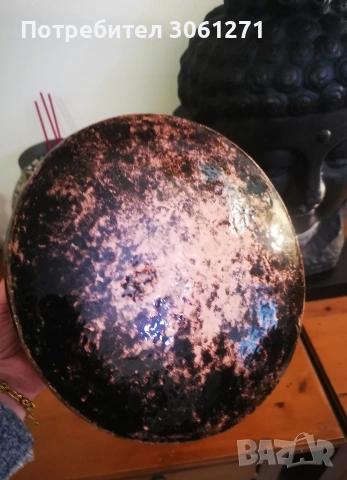 Масивен Старо Античен голям ръчно изкован меден котел, от 1920г. калайдисан отвътре , снимка 3 - Антикварни и старинни предмети - 53949206