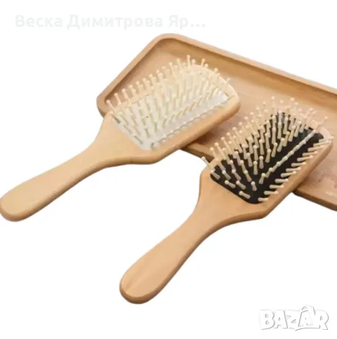 Стилна дървена четка за коса - супер лесно разресване, снимка 5 - Продукти за коса - 48018023