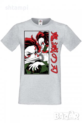 Мъжка тениска Demon Slayer Tanjiro Nezuko Fighting,Анимация,игра,Празник,Повод,, снимка 5 - Тениски - 38075907