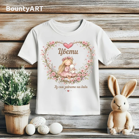 Персонализирана Детска Тениска с Име – за Великден! 🌸, снимка 2 - Детски тениски и потници - 53904088