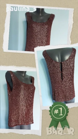 Два различни броя / Потник тип туника с пайети "Selected femme" и / вискозна коприна , снимка 2 - Туники - 41840686