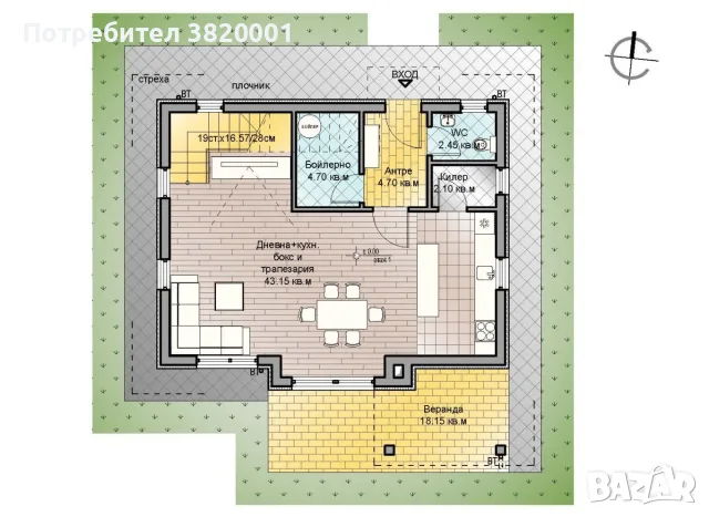 БЕЗ КОМИСИОНА КЪЩА С ТРИ СПАЛНИ В С. ЗВЕЗДИЦА, снимка 7 - Къщи - 51568226