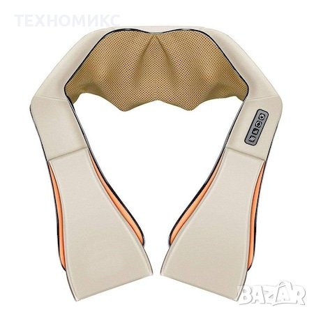 4D Шиацу масажор за врат и тяло , 4 бутона, Адаптер за кола, Бежов, снимка 5 - Масажори - 44184041