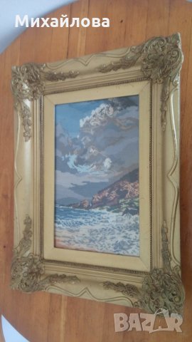 Гоблен "Буря над рифа" на Вилер, снимка 2 - Гоблени - 35642701