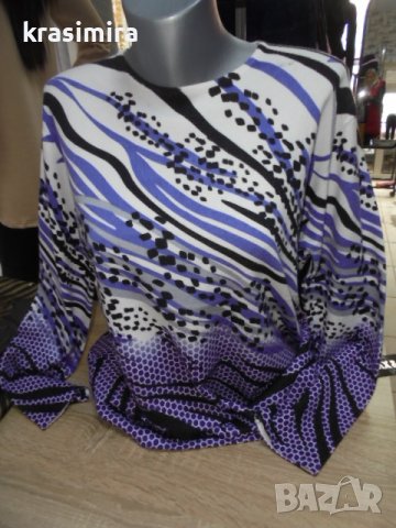 меки блузки в четири десен-големи размери , снимка 3 - Блузи с дълъг ръкав и пуловери - 38734712