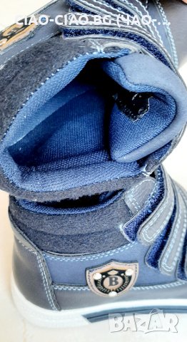 №25-№36, Детски боти за момче ДЖАНИ тъмно сини с 3 велкро лепенки, снимка 5 - Детски боти и ботуши - 33928911