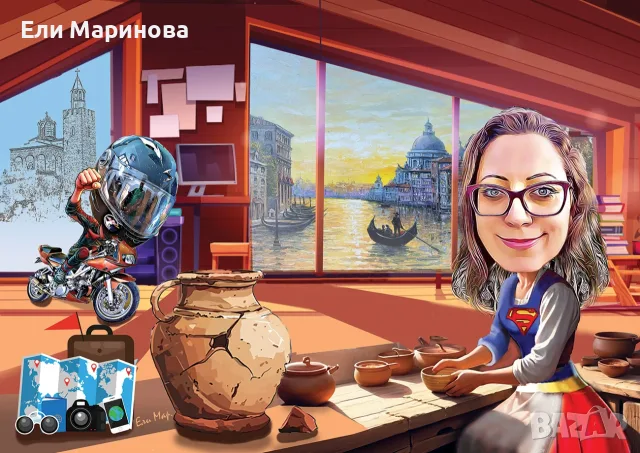 Карикатура / шарж, снимка 9 - Картини - 55960036