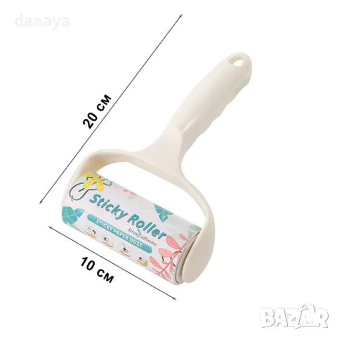 5724 Ролка за почистване на мъхчета и косми с лепящи листчета, снимка 6 - Мопове, кофи, четки и метли - 49180206