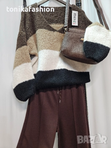 Обемен мек пуловер , снимка 4 - Блузи с дълъг ръкав и пуловери - 52290857