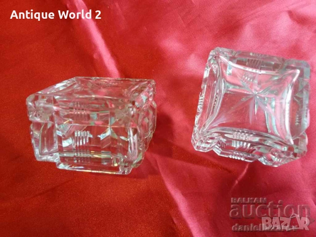 Комплект Свещници Шведско Кристално Стъкло, снимка 3 - Антикварни и старинни предмети - 53274739