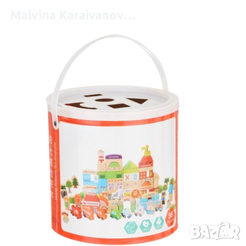 Комплект дървени блокчета – 120 части, снимка 5 - Конструктори - 54106415