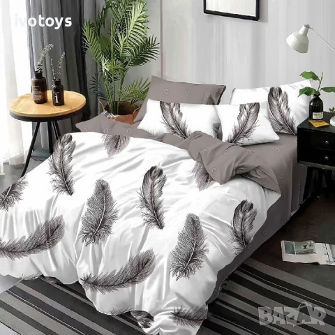 Двулицево спално бельо с ластик, 6 части - Модел WS17503, снимка 1