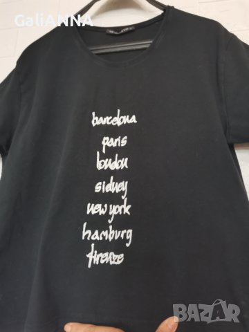 СТРАХОТНА БЛУЗА С НАДПИСИ РАЗМЕР XL , снимка 4 - Тениски - 38097896