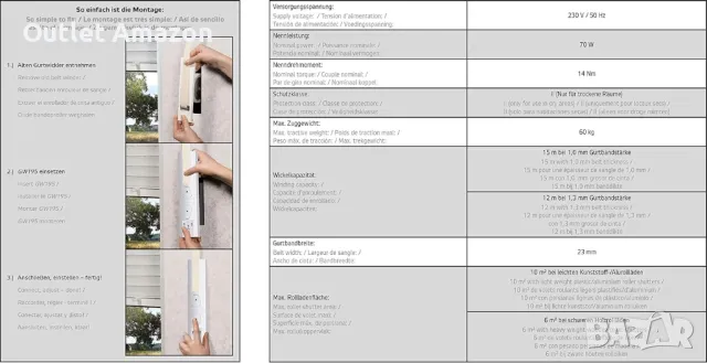 SuperRollo Електрическо устройство за навиване на колан, вграден монтаж, снимка 2 - Други стоки за дома - 49582969