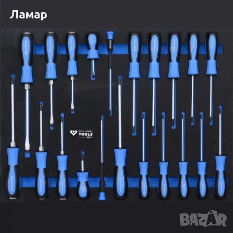 Оборудвана инструментална количка - 473 части; BRILLIANT TOOLS, снимка 6 - Куфари с инструменти - 31996953