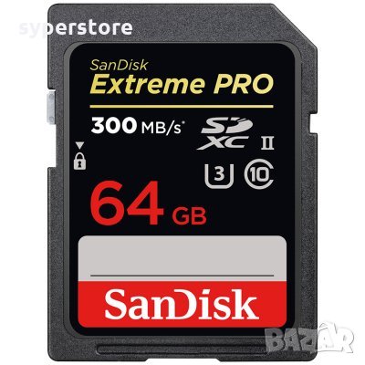 ФЛАШ КАРТА 64GB SANDISK SDSDXPK-064G-GN4IN, Extreme Pro SDXC 64GB - 300/MB/s UHS-II