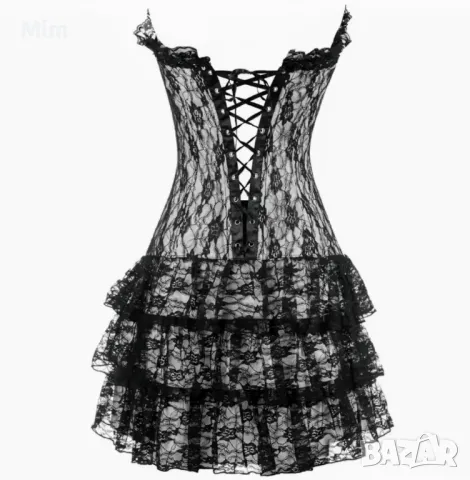 M/L Секси дамска винтидж дантелена корсетна рокля