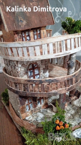 Къща с цветя на три нива-ръчна изработка., снимка 4 - Декорация за дома - 53055284