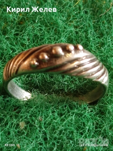 Артистичен сребърен пръстен с гранулация ювелирна изработка 34025, снимка 3 - Пръстени - 53993656