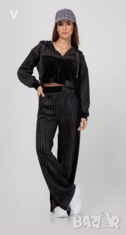 Дамски спортен сет екип комплект Recharge топ + широк панталон с висока талия пепел от рози, снимка 6 - Спортни екипи - 52740096