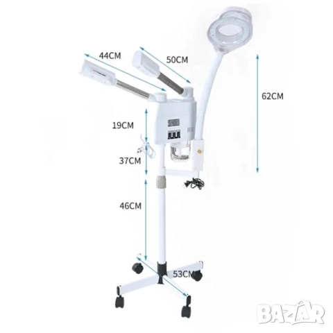 Козметична Лампа лупа и Пароозонатор с топла и студена пара 3 в 1, снимка 3 - Козметични уреди - 52034315