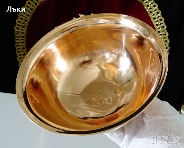 Датска бронзова салатиера,купа,фруктиера. , снимка 3 - Антикварни и старинни предмети - 52405886