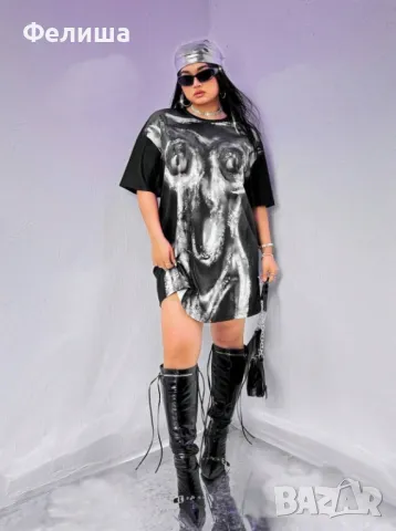 Екстравагантен Ултра Модерен Хорър Дизайн Рокля / Туника 2ХЛ Размер , снимка 3 - Туники - 50124916
