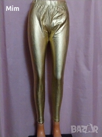 М Златист клин от еко еластична кожа , снимка 5 - Клинове - 53207765