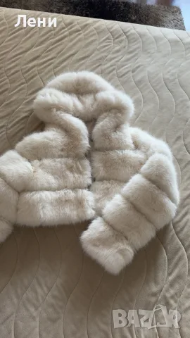 Бяло пухено яке fur coat , снимка 6 - Якета - 56293335