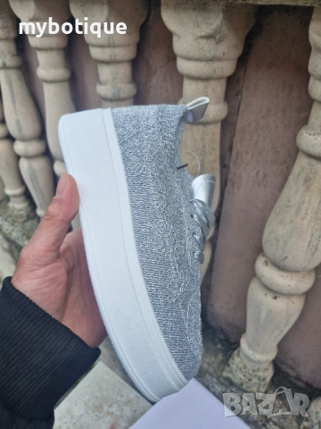 Дамски кецове бродерия сребро 