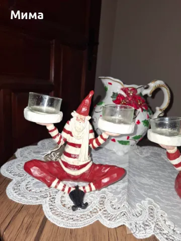 Комплект италянски коледни свещници, снимка 7 - Коледни подаръци - 48070049