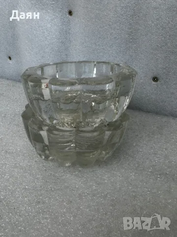 стъклени свещници и захарница с капак  , снимка 4 - Декорация за дома - 49940679