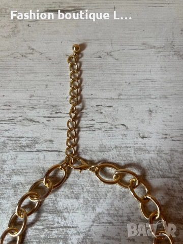 Златен ланец с големи халки и регулираща се дължина ❤️, снимка 3 - Колиета, медальони, синджири - 52119673