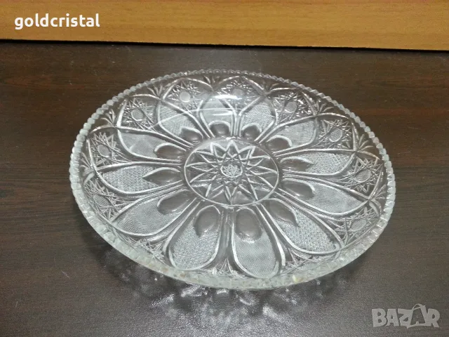 български кристал плато поднос, снимка 1