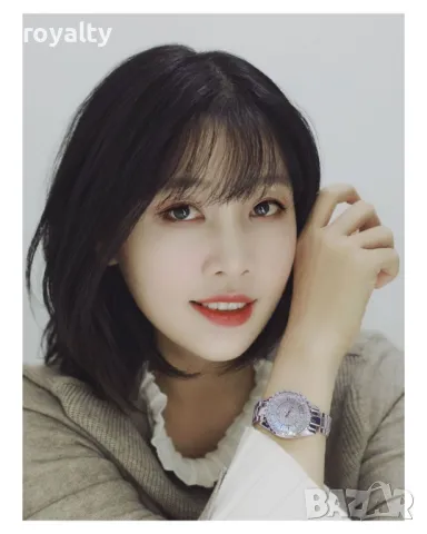 Уникален дамски часовник с циферблат, покрит с камъни, снимка 7 - Дамски - 49732807