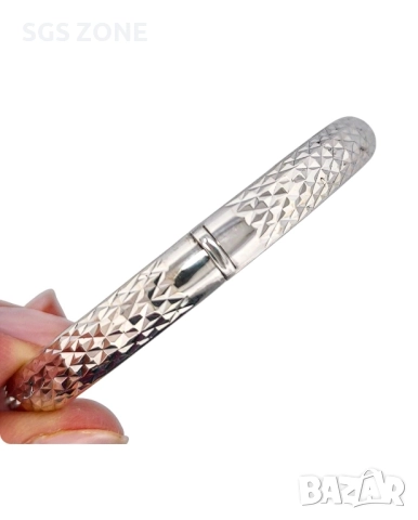 Сребърна гривна с диамантено шлифоване, снимка 10 - Гривни - 52411027