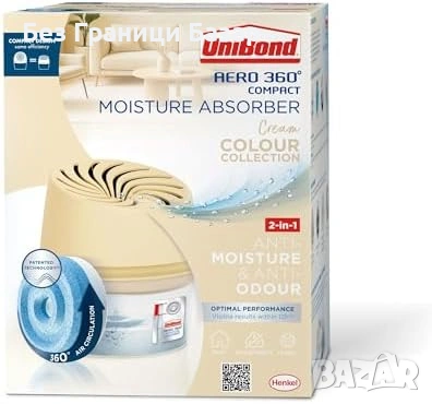 Нов Влагоабсорбатор против конденз и влага UniBond Aero 360 с таблетка 450 г, снимка 2 - Други стоки за дома - 54223071