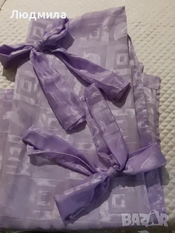 Пердета,два броя,лилави,с панделки за разделяне,декорация, снимка 2 - Пердета и завеси - 48922770